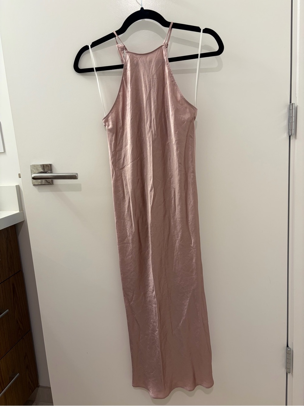 Aritzia Satin Slip Maxi Dress in Dusty Rose